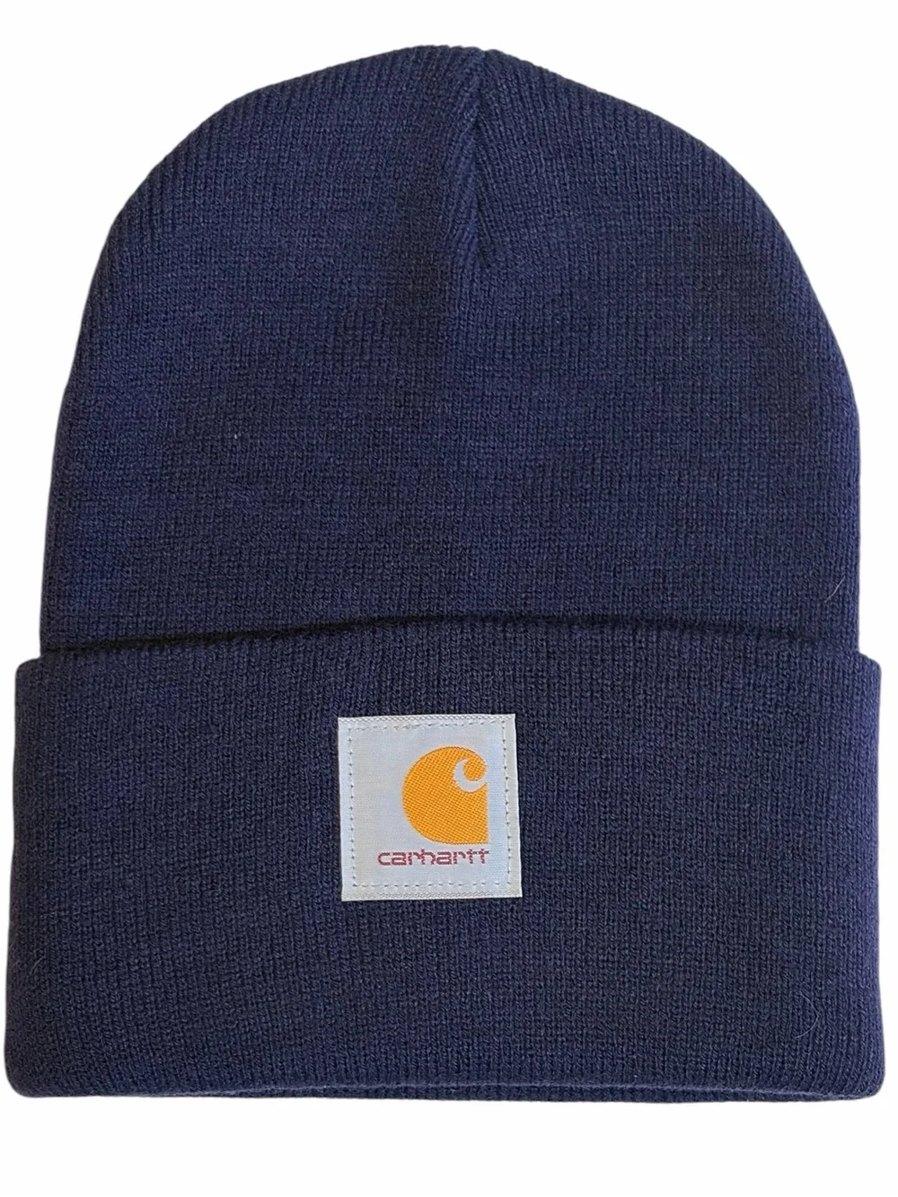 Carhartt Dark Navy Blue Knit Beanie Cap Hat Warm Cozy Cabincore Like New